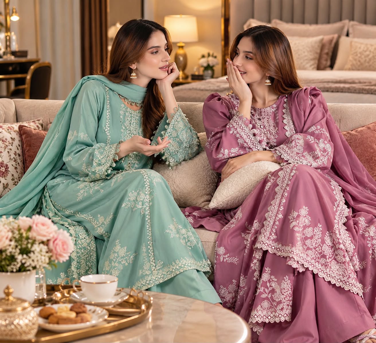 Cross Stitch Dhanak Embroidered 3PC Suit D#4122 - DESIGN 02
