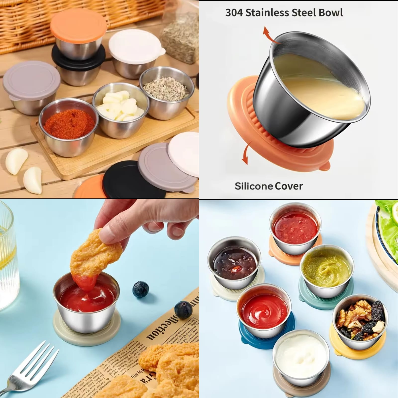 Mini Sauce Container Stainless Steel Pack of 4