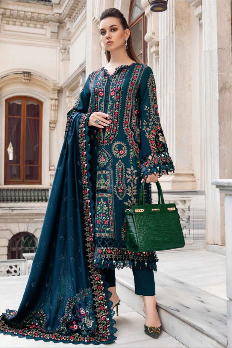Maria B Lawn Embroidered 3PC Suit D#1071 - DESIGN 03