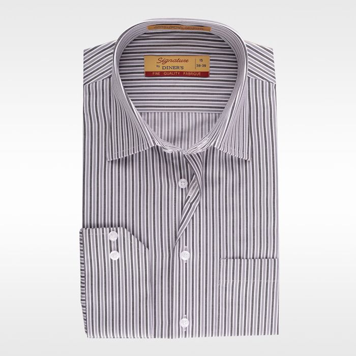 Formal Grey Striped Shirt