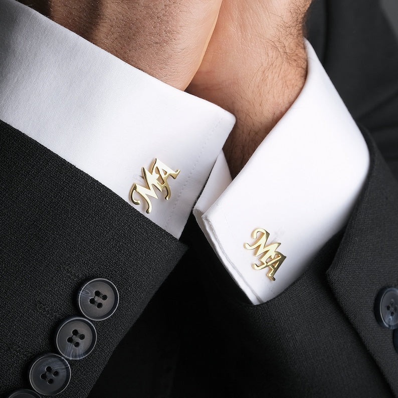 Customized Name and Alphabet Cufflinks - DESIGN 08