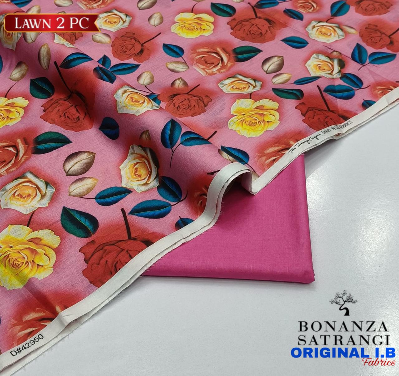 Bonanza 2pc Lawn Summer Collection - Pink Rose 2