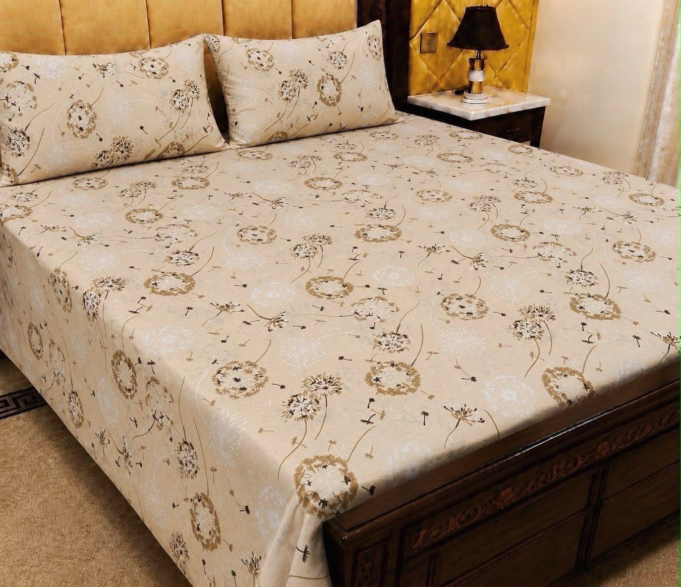King Size BedSheet 3pc Pure Cotton - Export Quality - Design 11