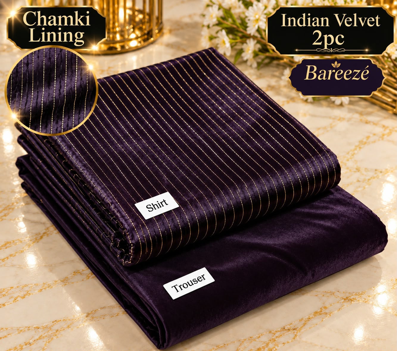 Indian Velvet 2pc with Chamki Lining Vol 26-27 - DESIGN 01