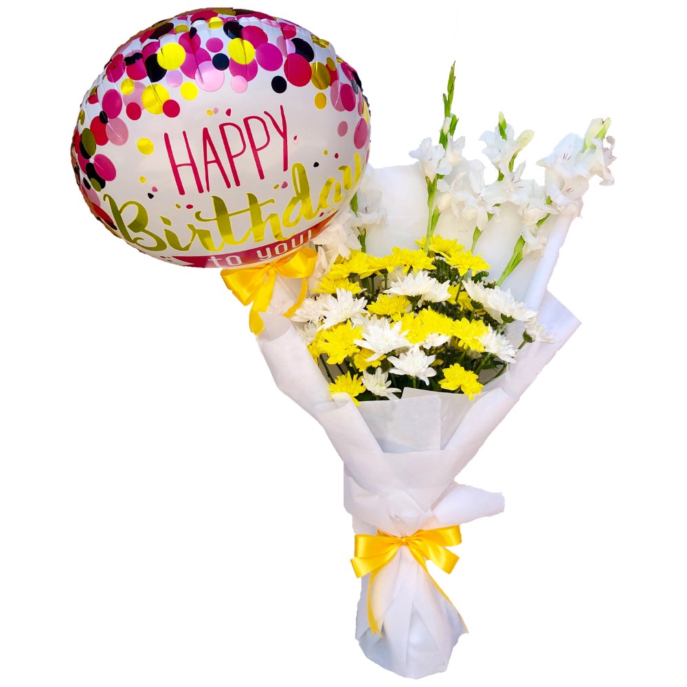 Adorable Bouquet With Balloon