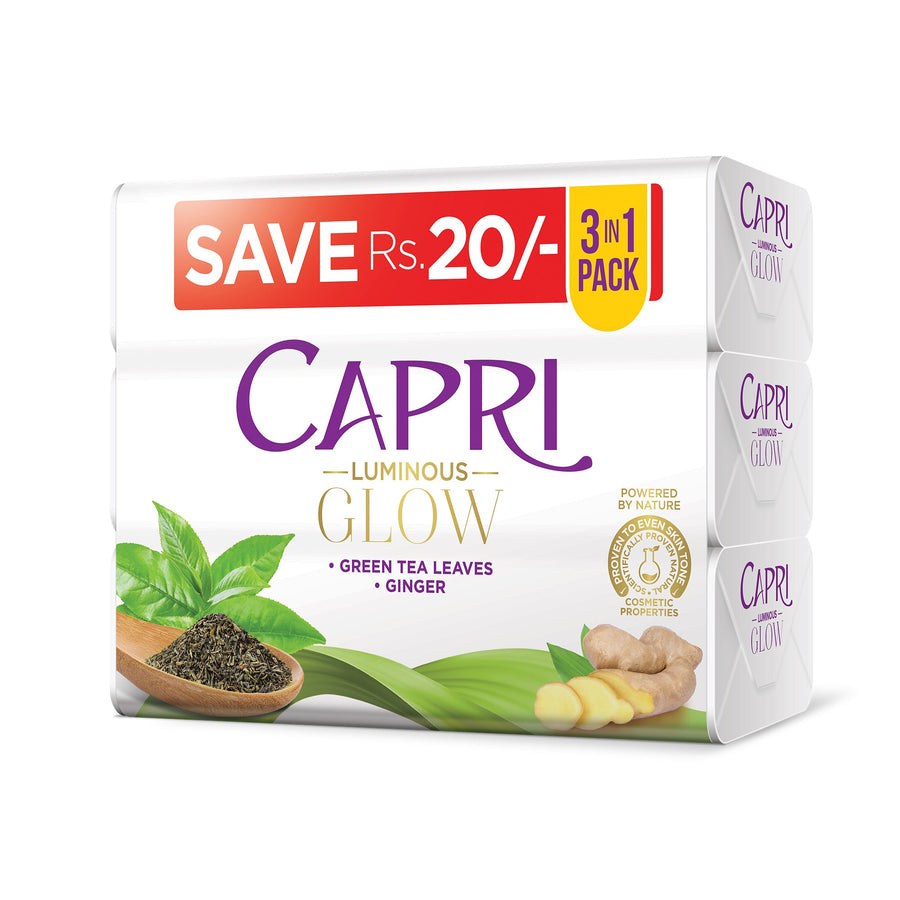 Capri Luminous Glow Soap 3 In 1 Bundle Pack Green 150G