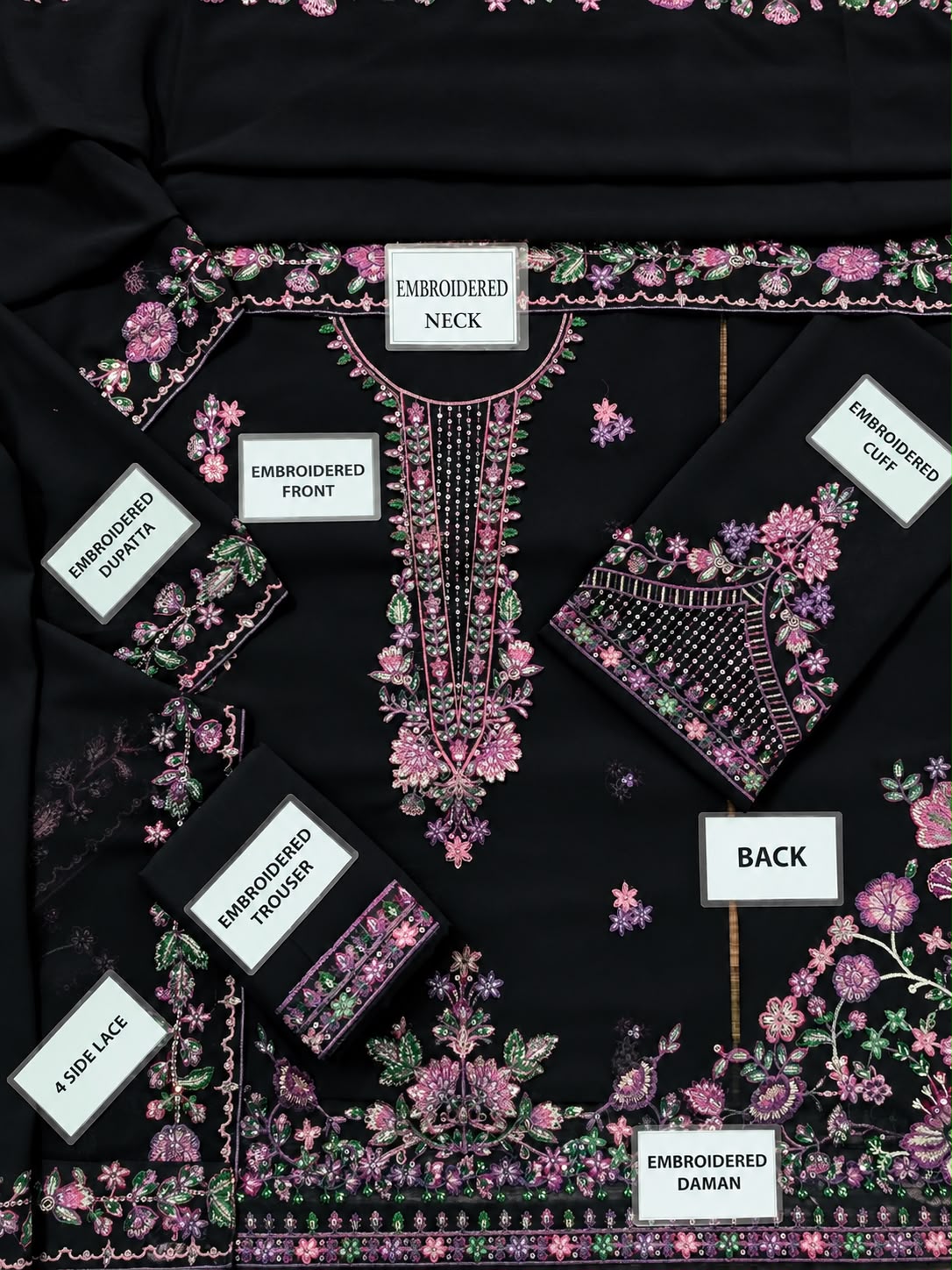 Rangreza Chiffon Embroidered 3PC Suit - DESIGN 05