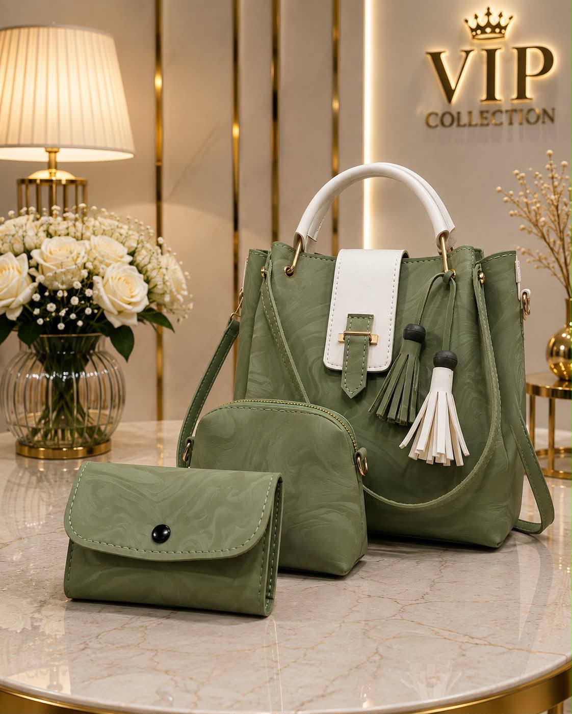 3 Pcs Shoulder Bag Set for Girls - DESIGN 07