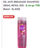 Sunsilk Onion And Jojoba Oil Anti Breakage Shampoo 380ml