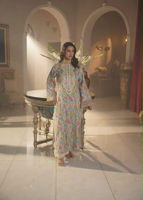 Shamooz Silk Digital Printed 3pc - Design 39