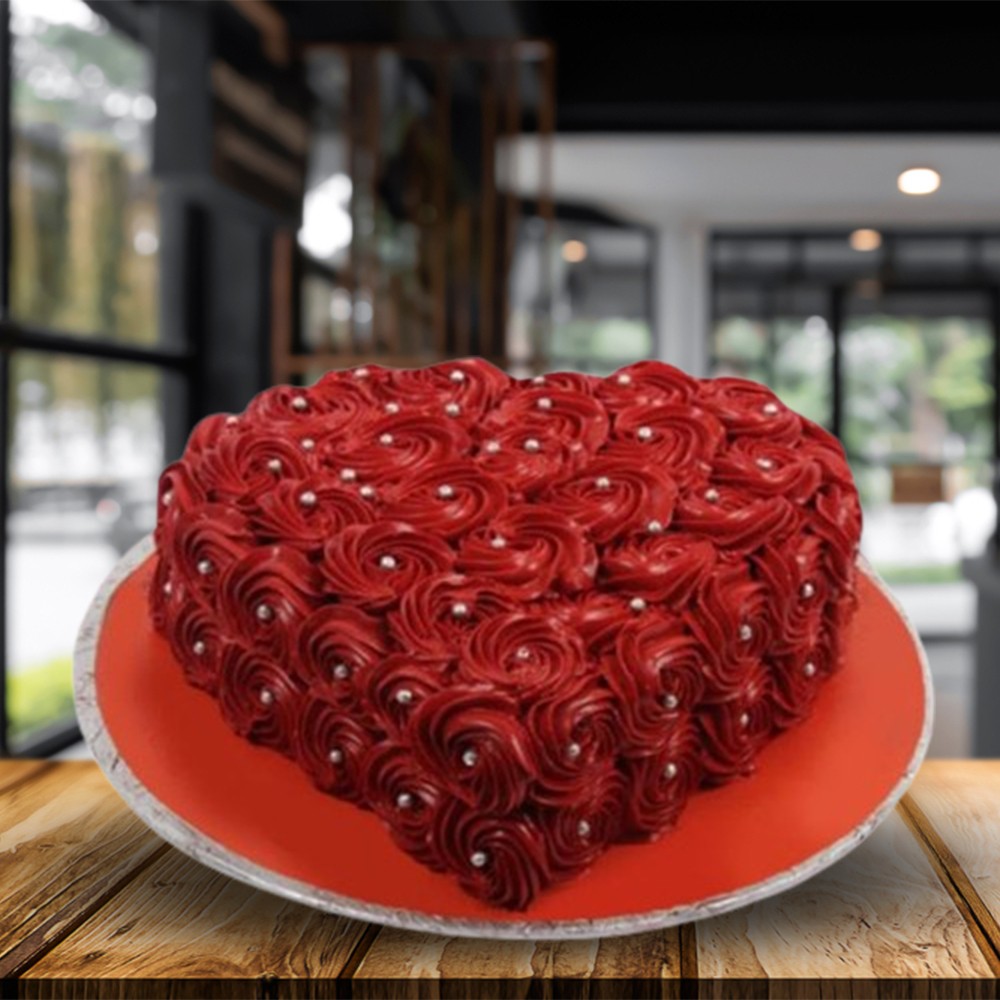 Heart Shape Rosette Cake