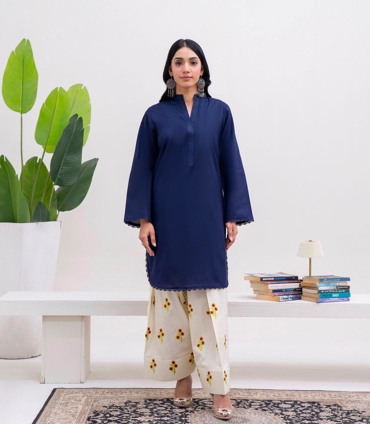 Osma Dhanak 2pc Unstitched Navy Blue