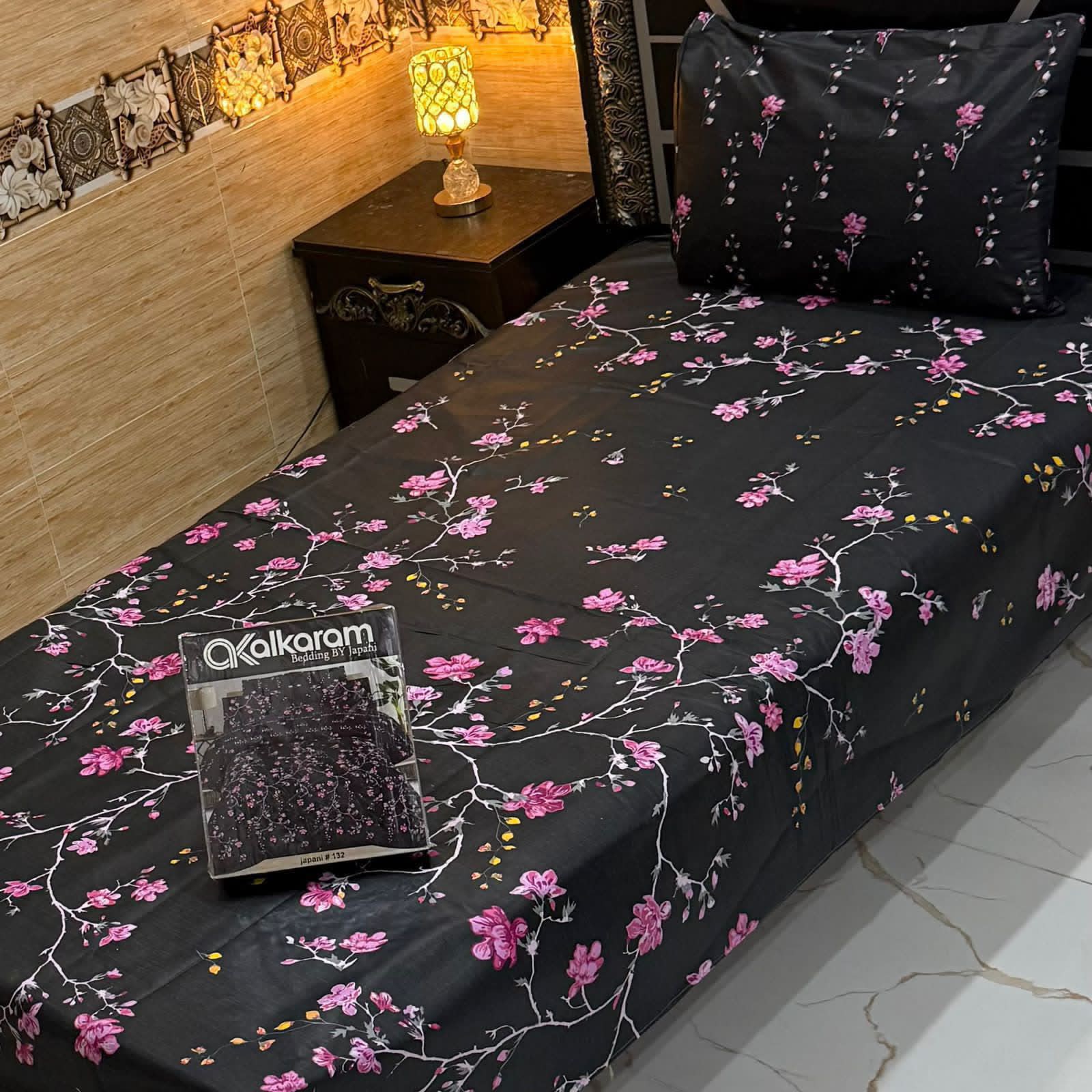 Alkaram 4pc Mix Cotton Single Bedsheet Pair - Design 10
