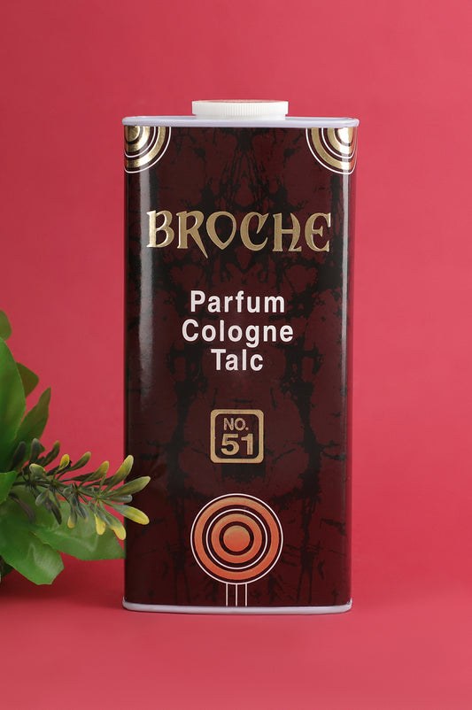Broche Perfume Cologne Talcum Powder Brown
