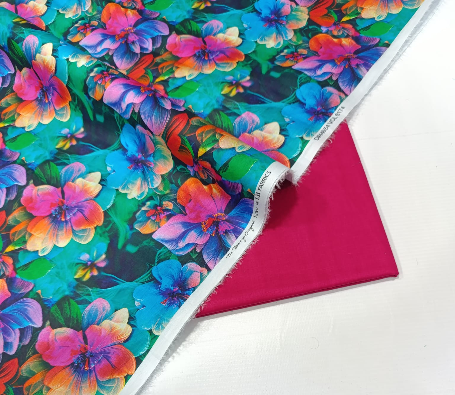 Bonanza 2pc Lawn Summer Collection - Teal Pink Floral