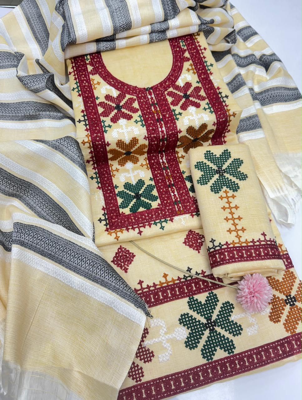 Khaadi Khaddar Embroidered 3PC Suit - DESIGN 06
