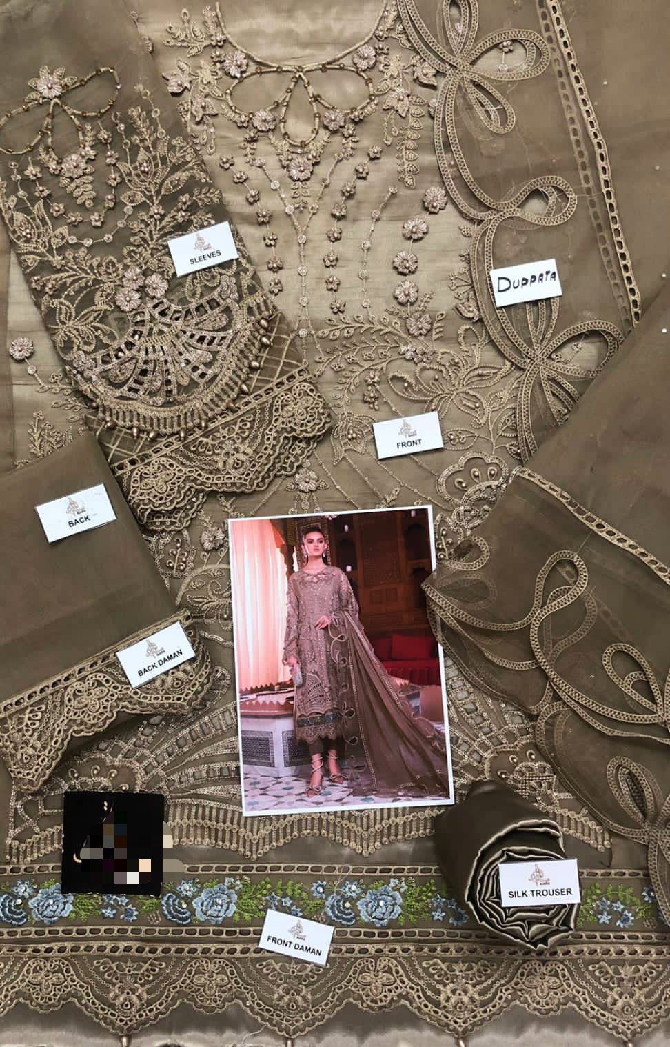 Maria B Organza Embroidered 3PC Suit - DESIGN 03