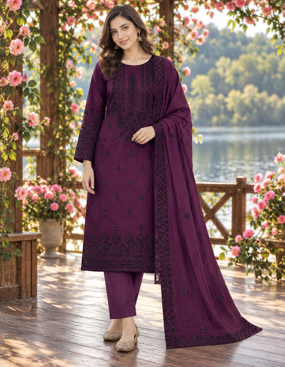 Bareeze Dhanak Embroidered 3PC Suit - DESIGN 04