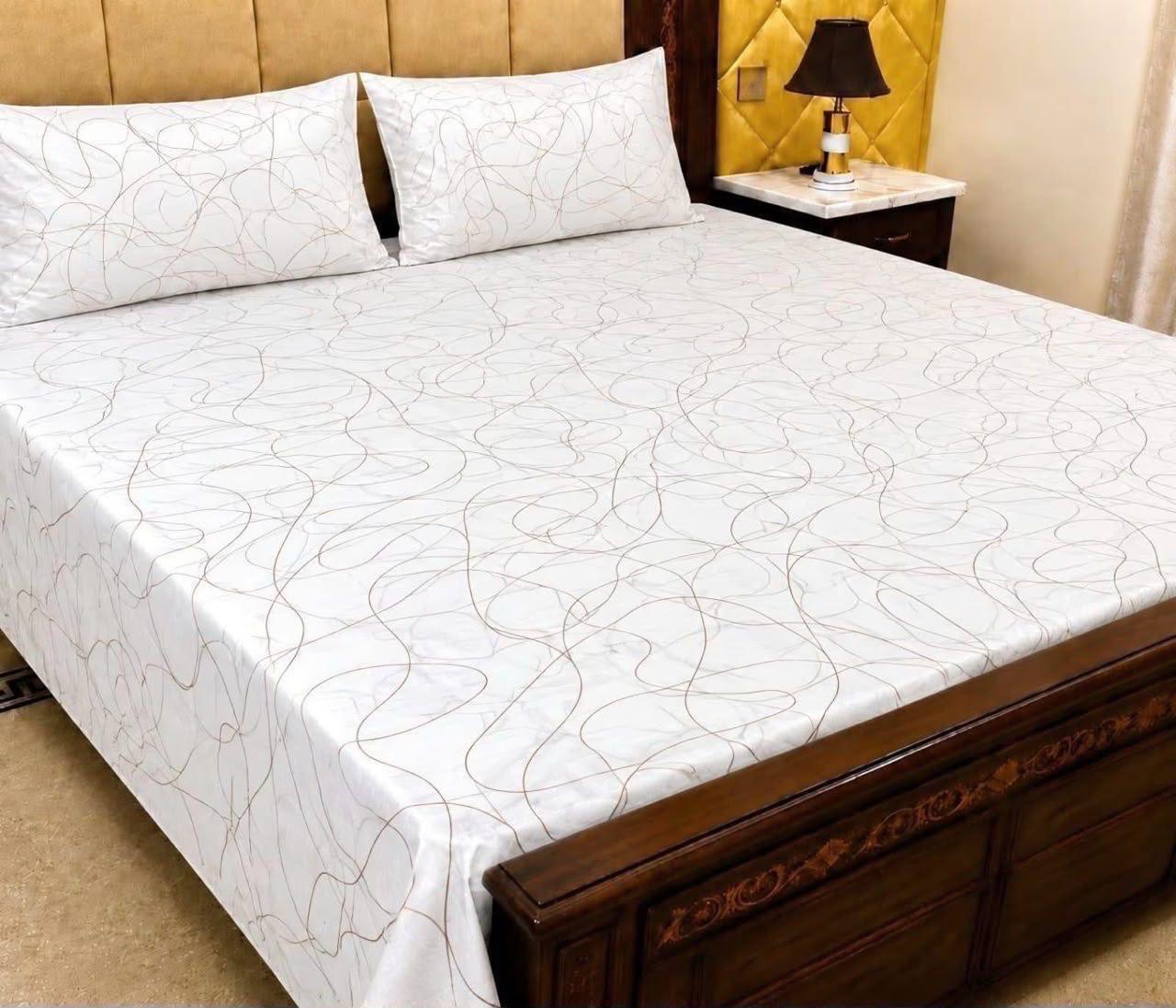 King Size BedSheet 3pc Pure Cotton - Export Quality - Design 25