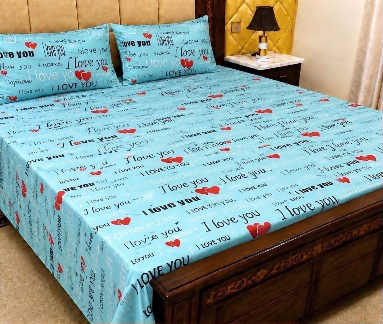 King Size BedSheet 3pc Pure Cotton - Export Quality - Design 26