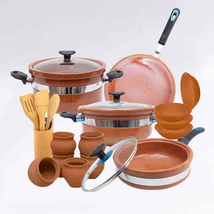 Azaadi Clay Dinner Set