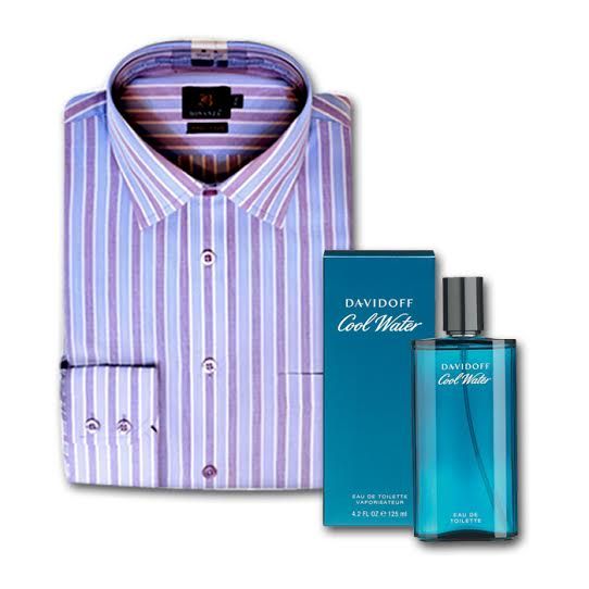 Formal Striped Shirt with DAVIDOFF Perfume