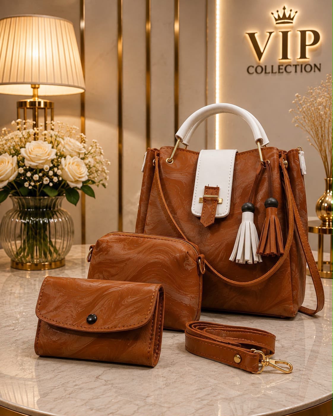 3 Pcs Shoulder Bag Set for Girls - DESIGN 03