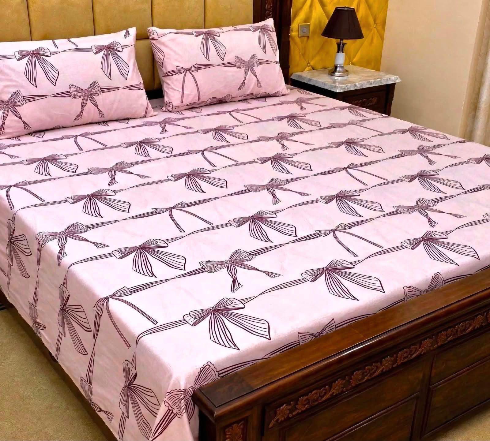 King Size BedSheet 3pc Pure Cotton - Export Quality - Design 20