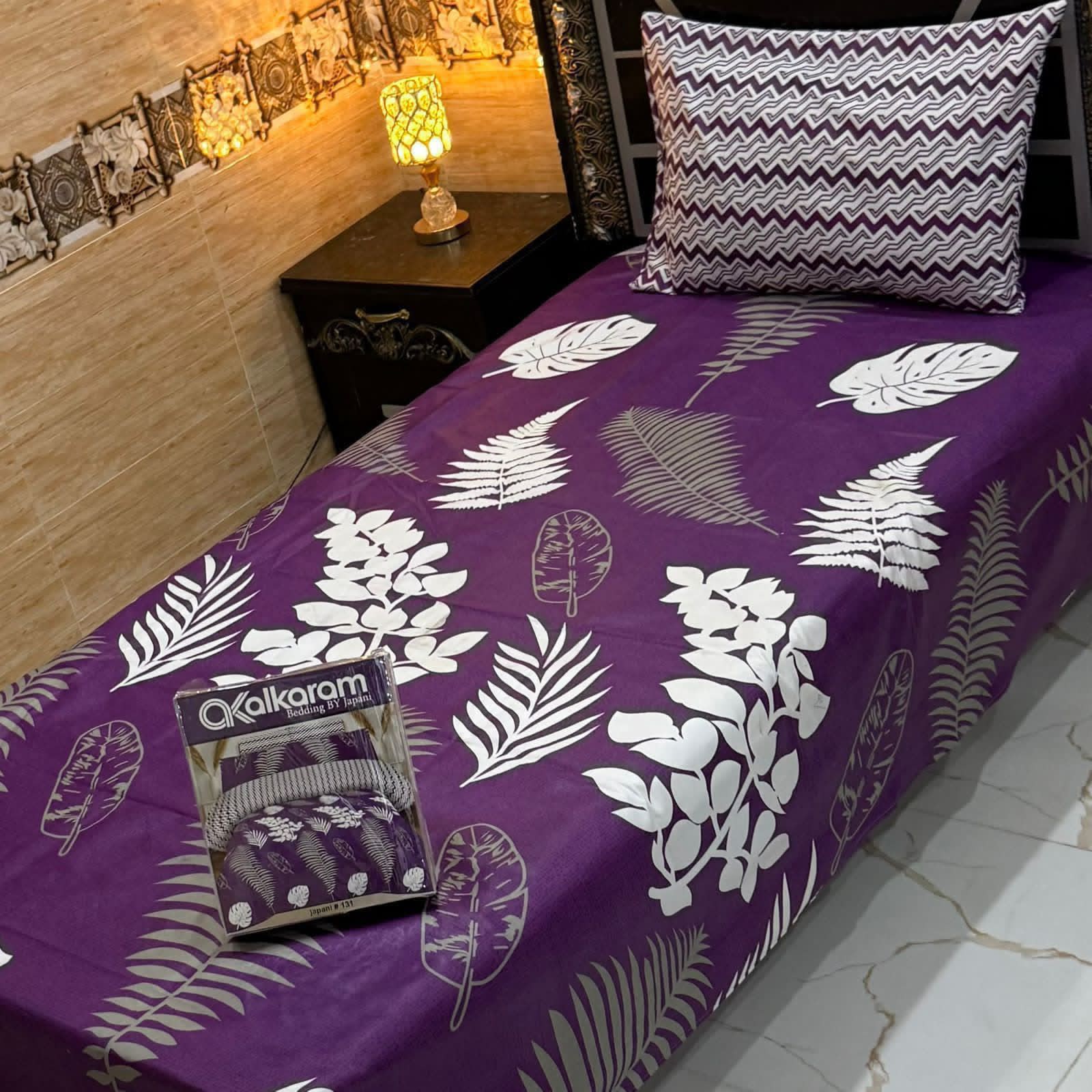 Alkaram 4pc Mix Cotton Single Bedsheet Pair - Design 05