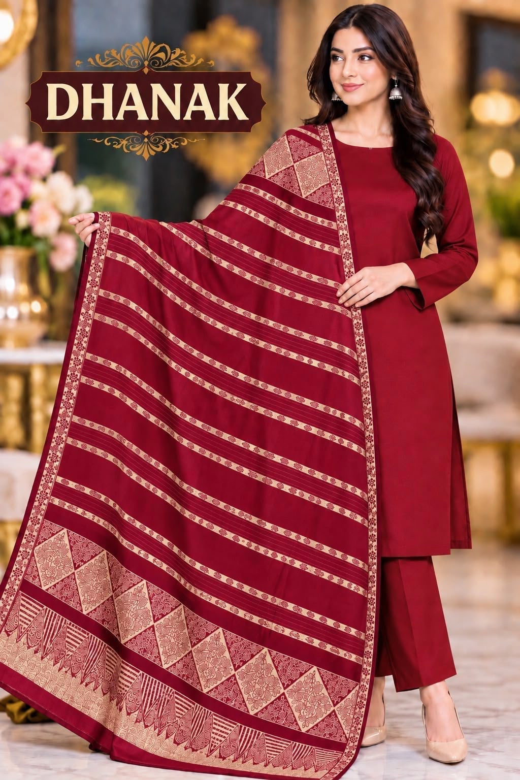 Most Hit Dhanak 3PC Suit - DESIGN 03
