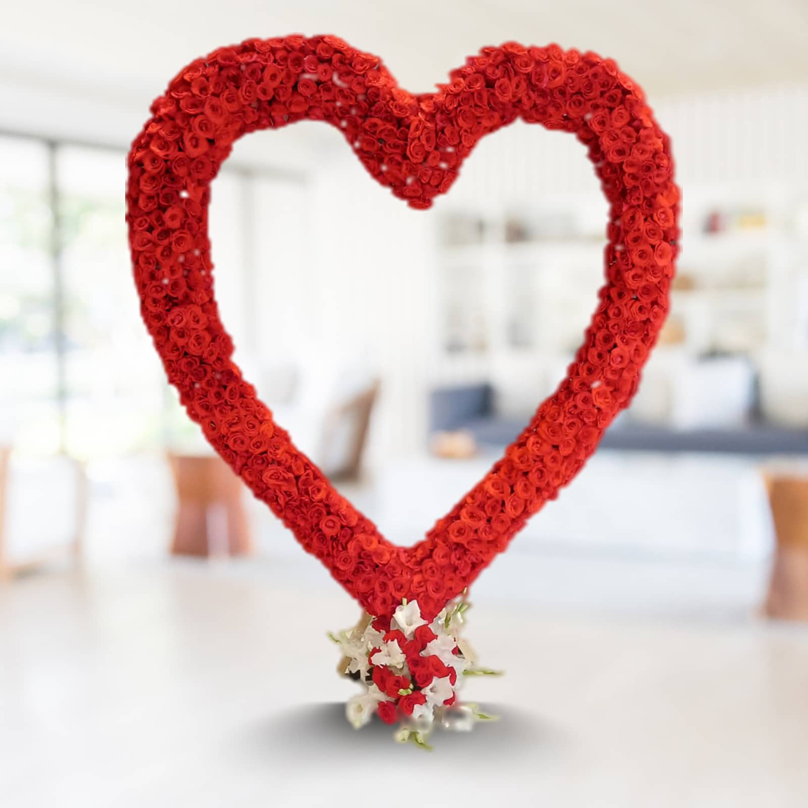 Red Flower Heart Basket 5 feet