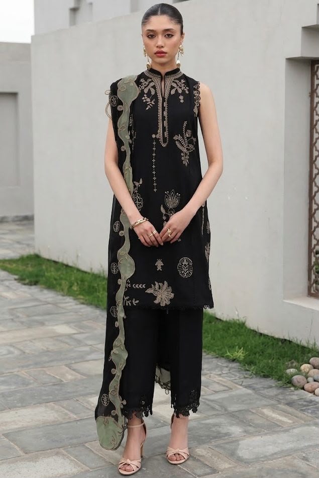 Qalamkar Dhanak Embroidered 3PC Suit D#1449 - DESIGN 01